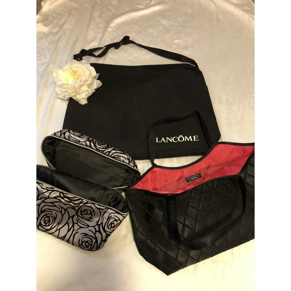 Lancôme- Overnight- Makeup - Travel Bag  - Toiletries Set of 4 bags- Black & Red